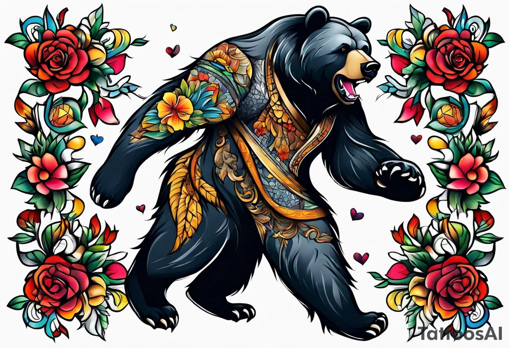 Dancing bear tattoo idea