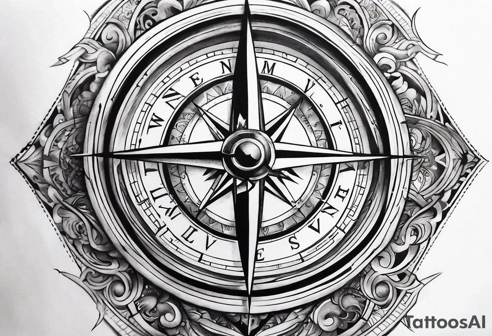 sleeve time compass god life love tattoo idea