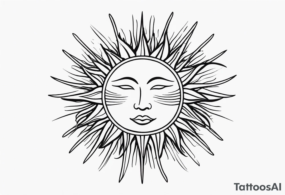 A very simple, fine-lined sun tattoo idea