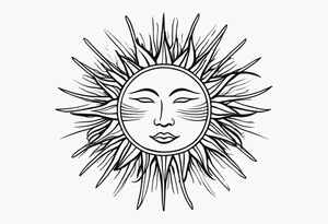 A very simple, fine-lined sun tattoo idea