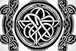 Munro emblem with Celtic knots tattoo idea
