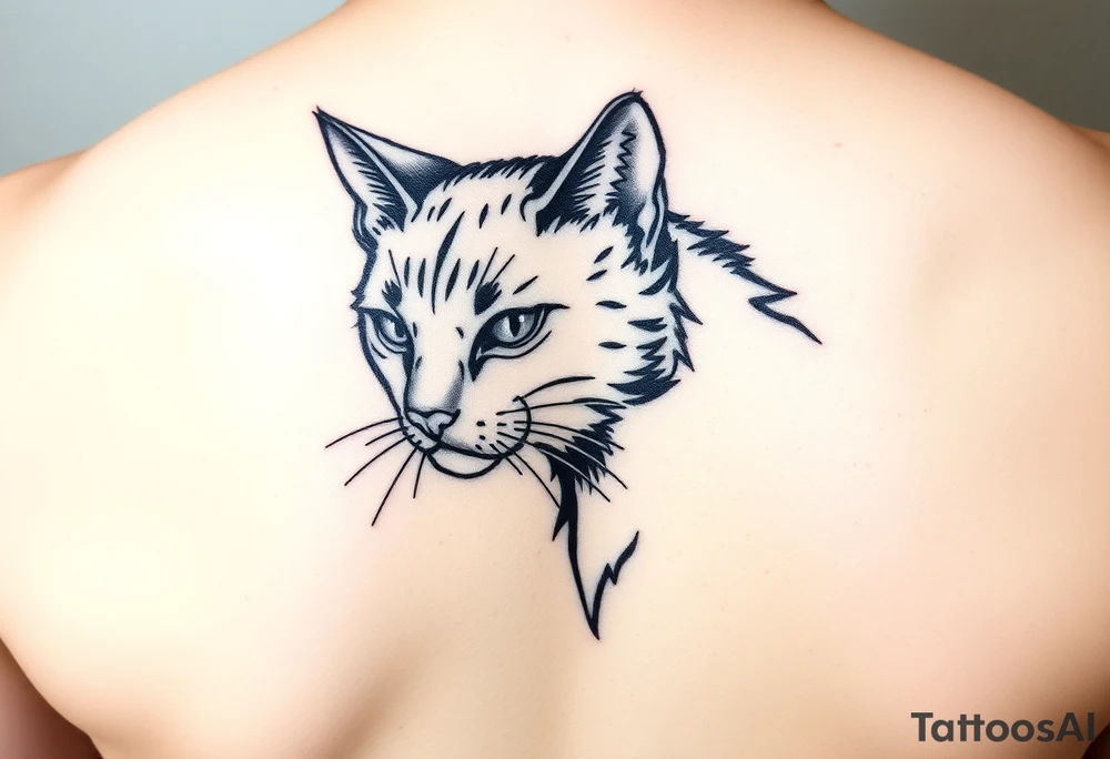 black cat tattoo idea