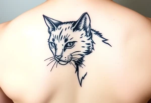 black cat tattoo idea