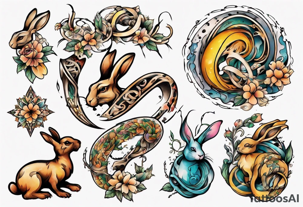 Schlange und Hase tattoo idea