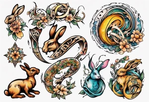 Schlange und Hase tattoo idea