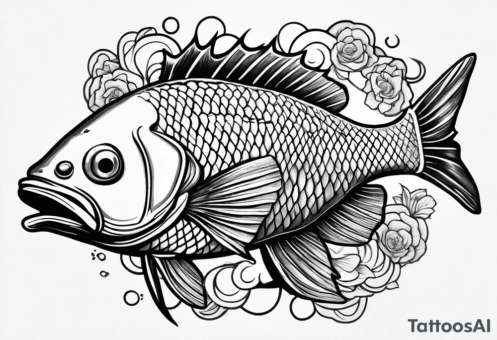 japanese coyfish  from above tattoo idea