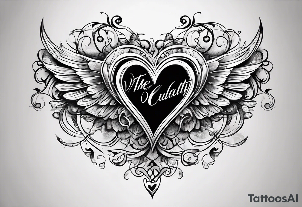 the word "slut" written in cursive with a heart attached to it tattoo idea