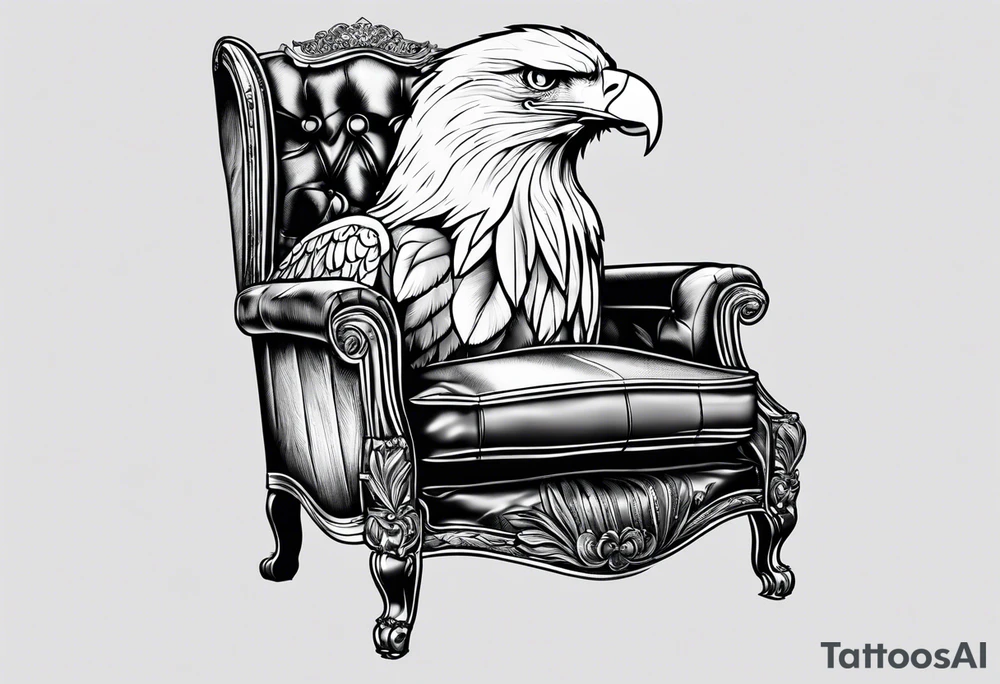 eagle in a recliner tattoo idea