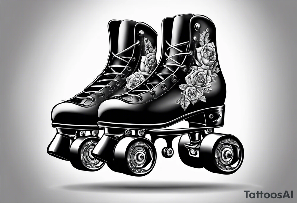 Rollerskates new school tattoo idea