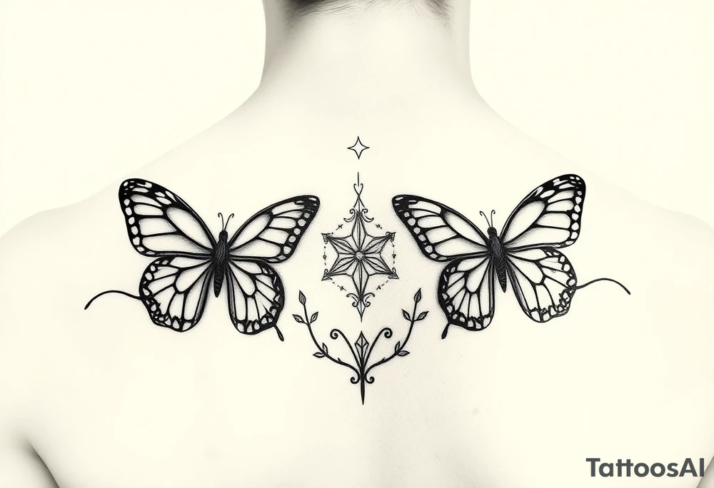 Capricorn female earthy butterflies world money wisdom tattoo idea