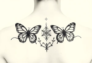Capricorn female earthy butterflies world money wisdom tattoo idea