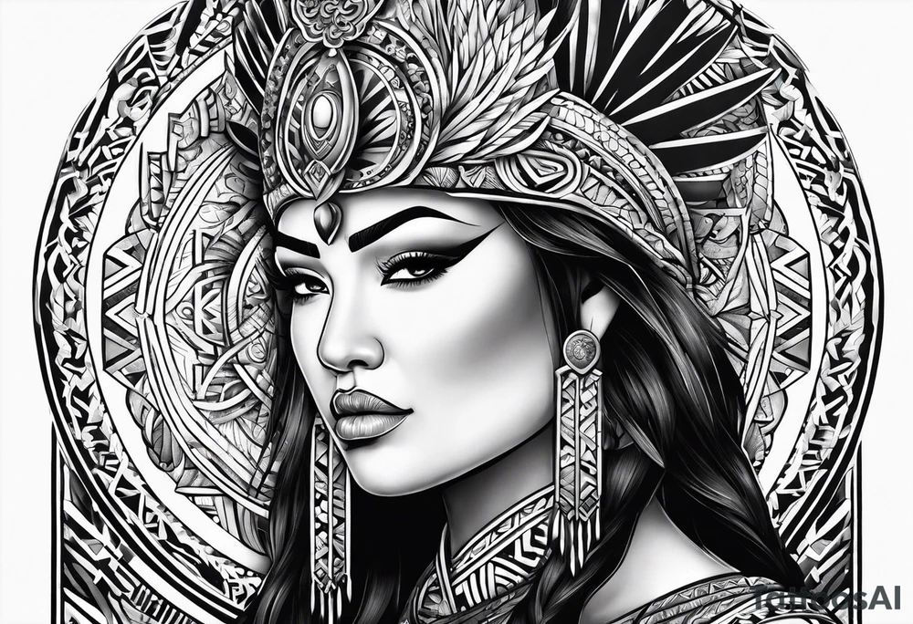 Māori female warrior doing pukana tattoo idea Māori female warrior doing pukana tattoo idea