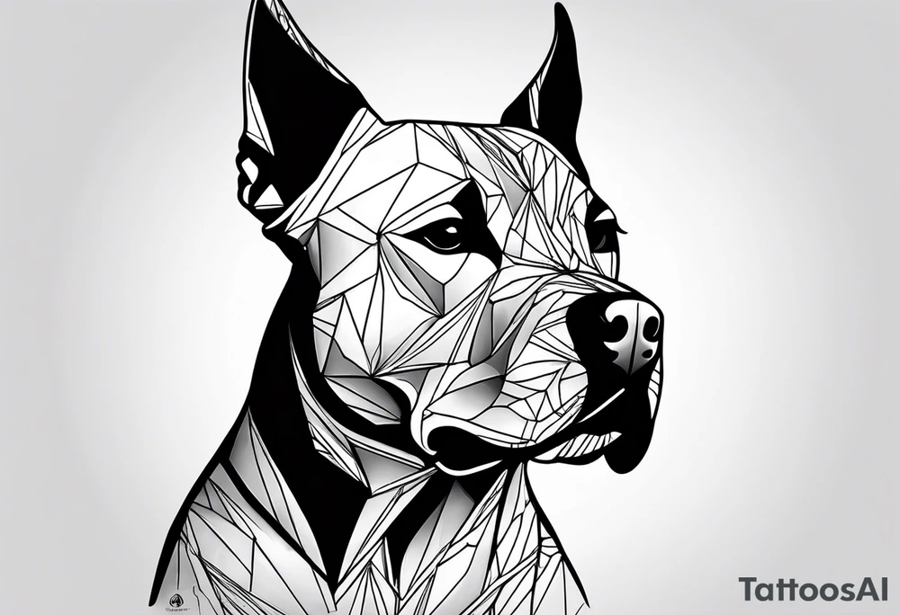 white pitbull pointed ears tattoo idea