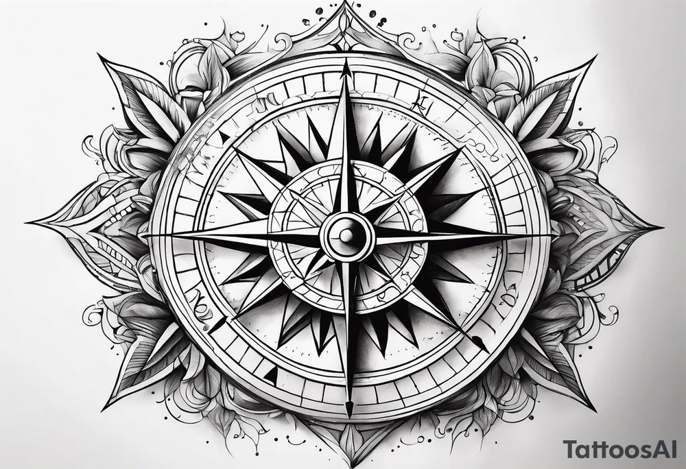 Abstract compass tattoo idea
