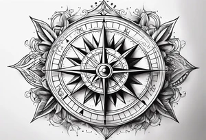 Abstract compass tattoo idea