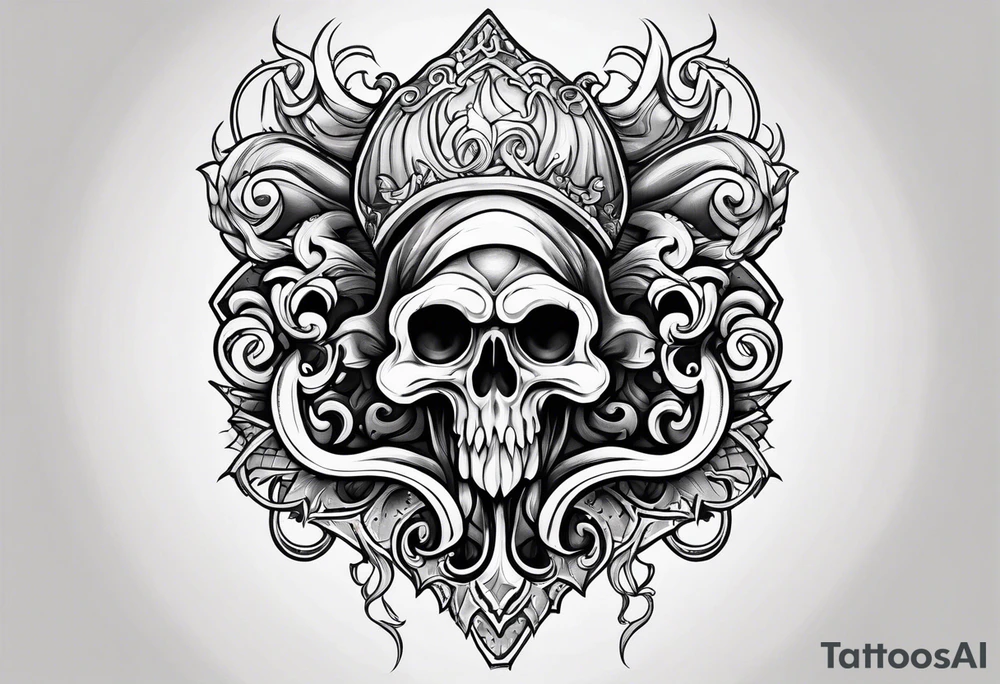 death rock squid tattoo idea