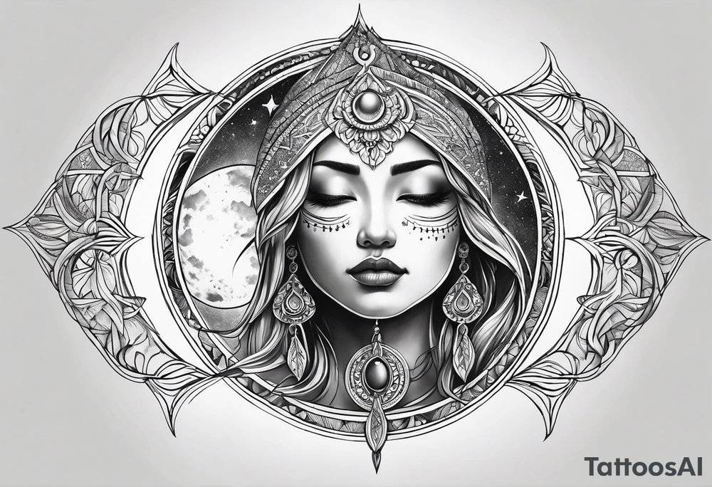 sacred moon tattoo idea