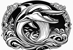 dolphin smoking a cigarette tattoo idea