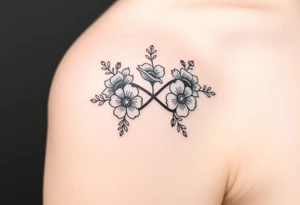 July December January birth flower infinity sign tattoo idea