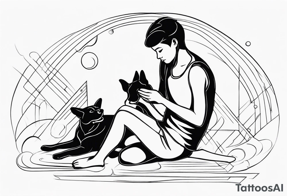 DOG AND PERSON tattoo idea