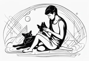 DOG AND PERSON tattoo idea