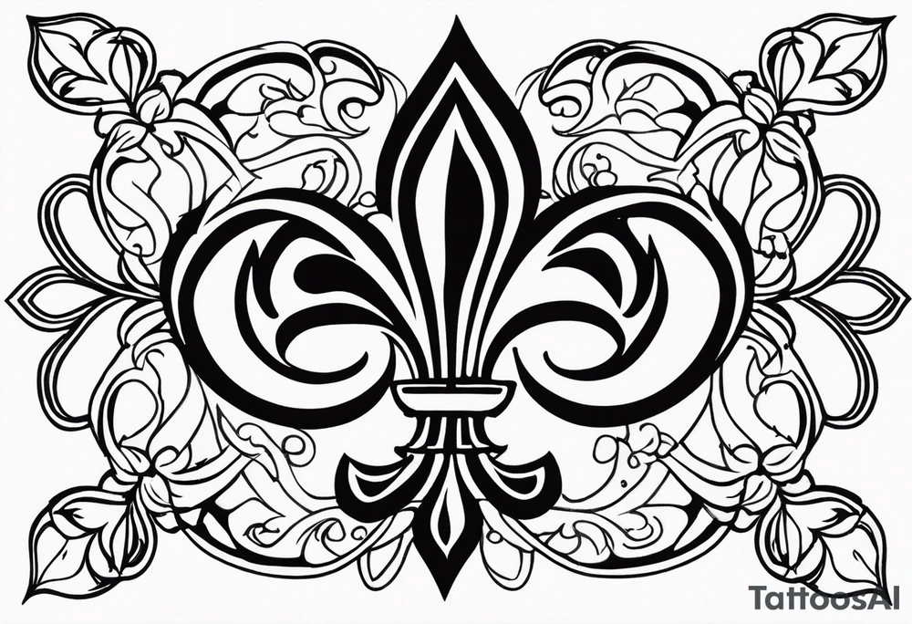 Fleur de lys celtique en flamme tattoo idea