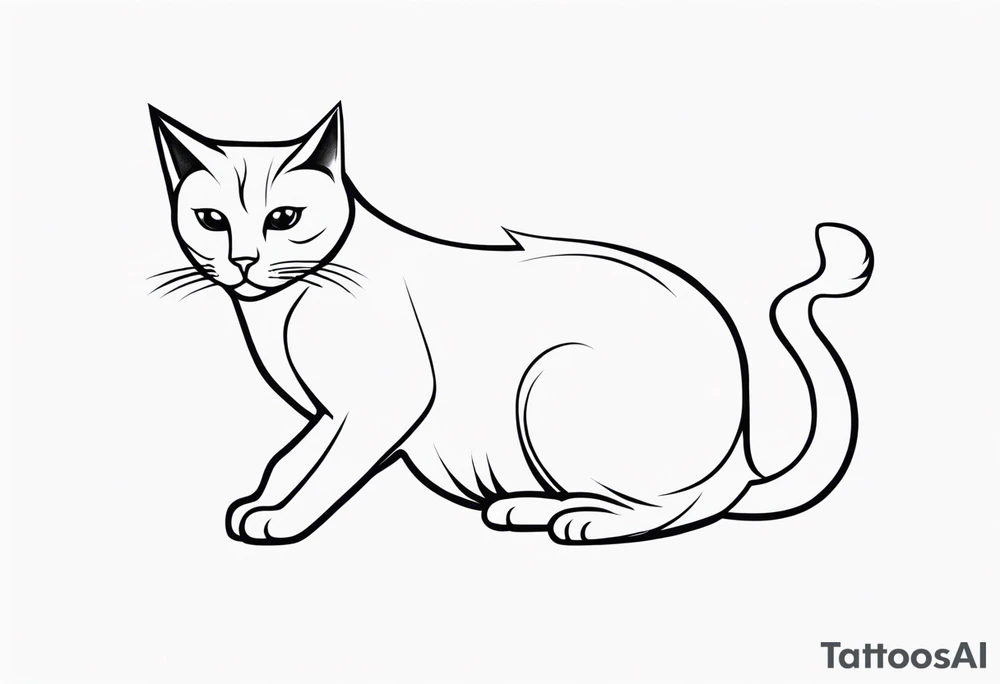 Cute full body cat tattoo idea
