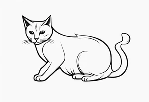 Cute full body cat tattoo idea