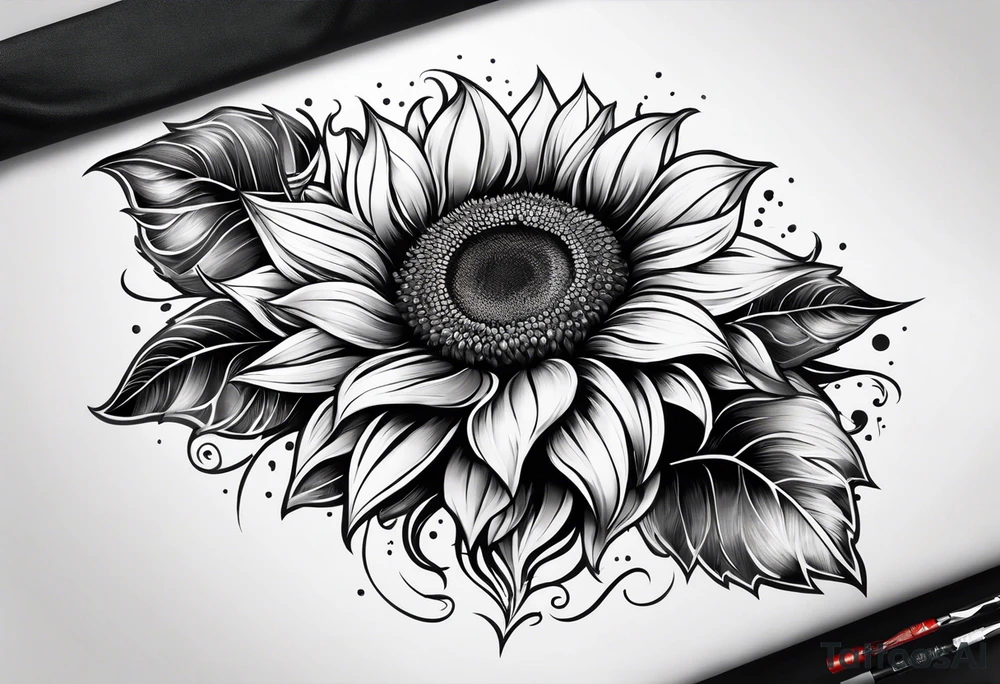 sunflower sleeve tattoo idea