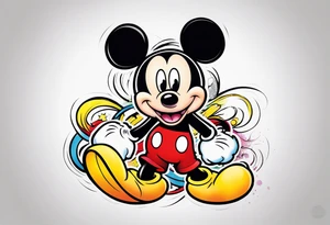 Mentally insane mickey mouse tattoo idea