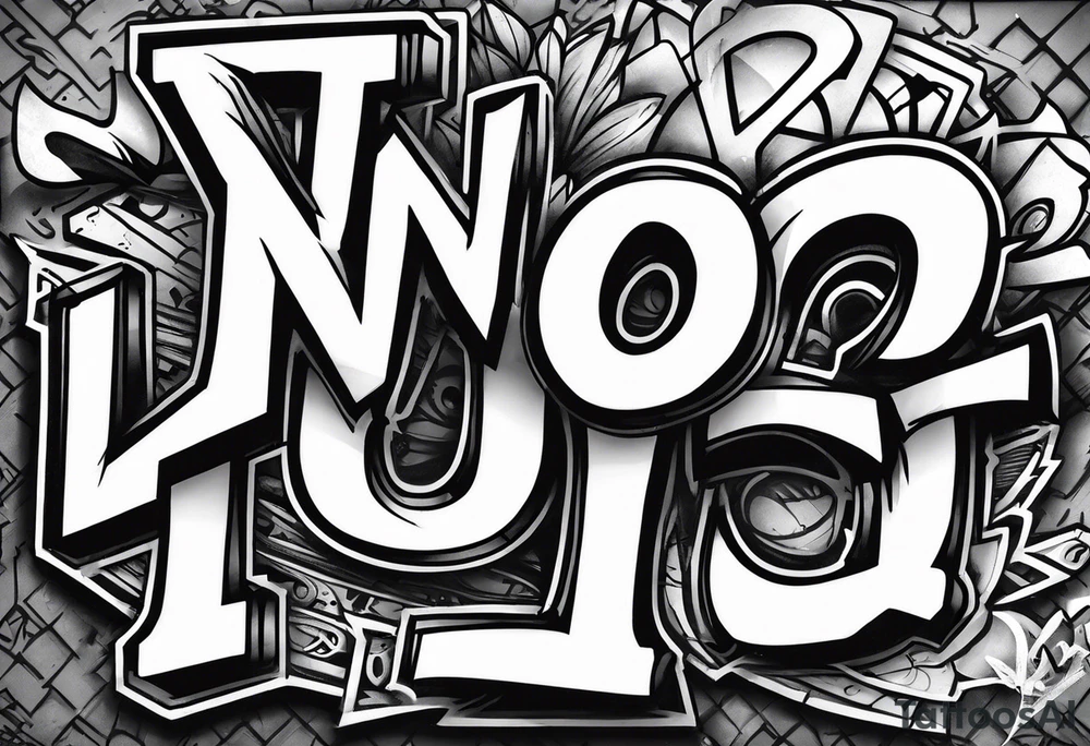 graffiti style "NO QUIT" text tattoo idea