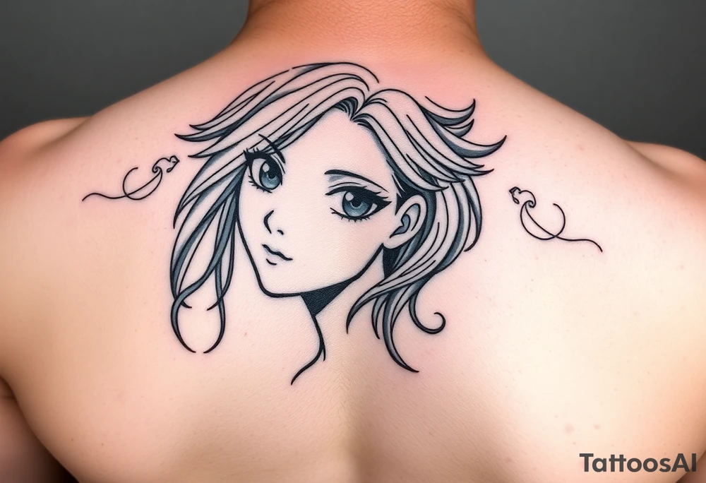 anime girl tattoo idea