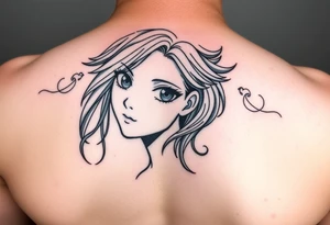 anime girl tattoo idea