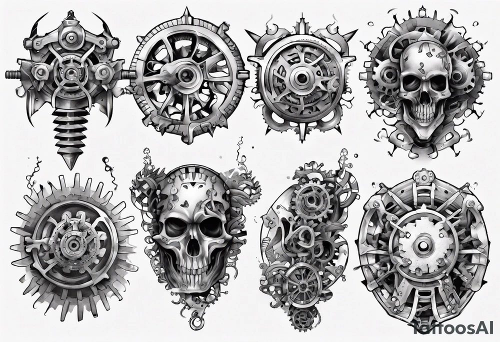 Gears and cogs armor tattoo idea