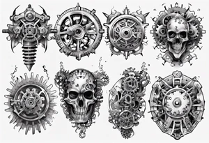 Gears and cogs armor tattoo idea