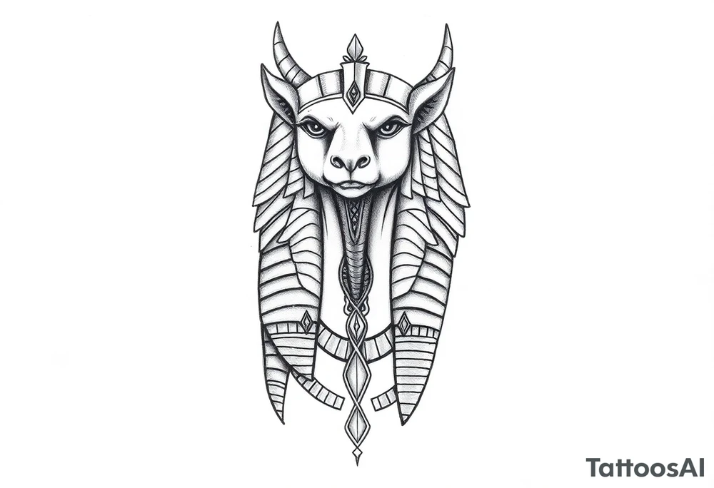 Tatuagem egípcia feminina detalhada, de um falcão representando a forma animal do deus egipicio Horus  segundo a mitologica egipicio, com adornos e simbolos tradicionais egípicios, a figura está em posição frontal, com detalhes hieroglíficos sutis ao redor, integrados harmonicamente. Fundo minimalista, inspirado em papiro antigo, com tons terrosos suaves. Estilo artístico com traços finos, sombra leve para destacar volume, ideal para a parte frontal da canela, transmitindo elegância e misticismo. tattoo idea