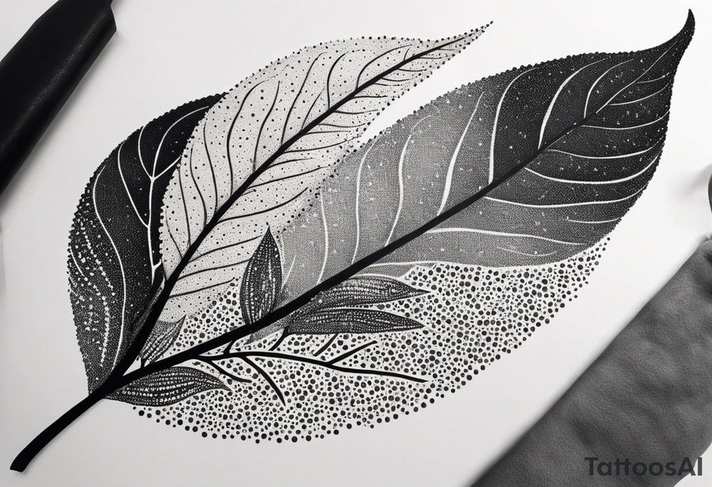 very simple design of leaves with flow tattoo idea