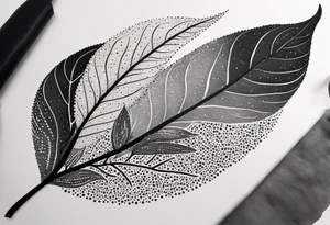 very simple design of leaves with flow tattoo idea