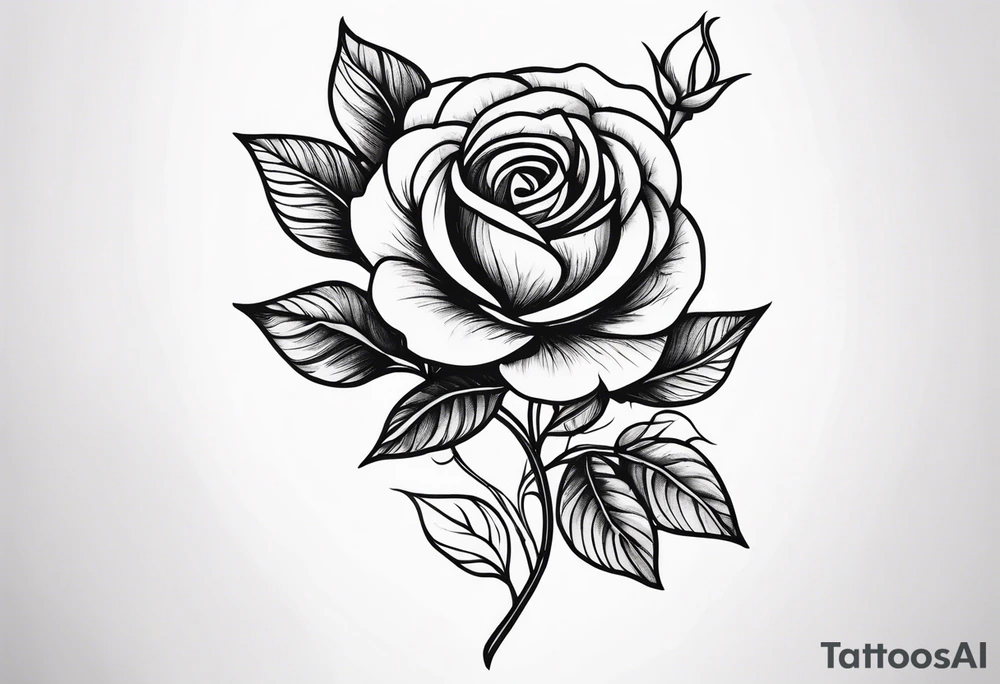 long stem rose tattoo idea