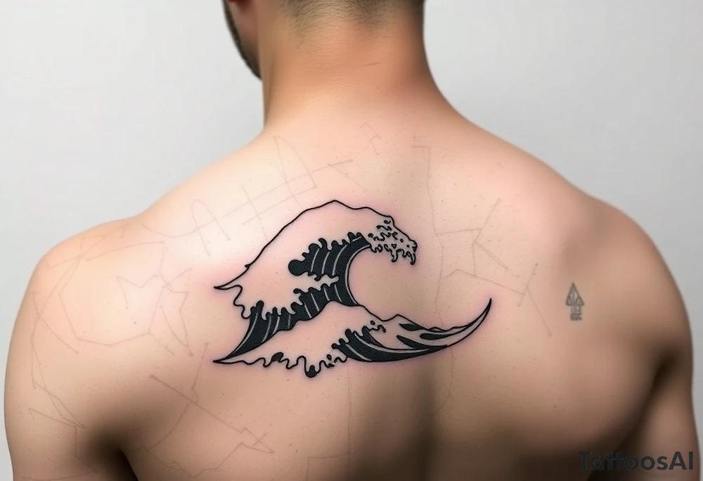 shoulder tattoo with tribal waves. tattoo idea