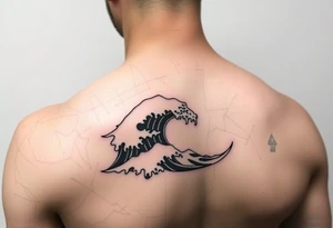 shoulder tattoo with tribal waves. tattoo idea