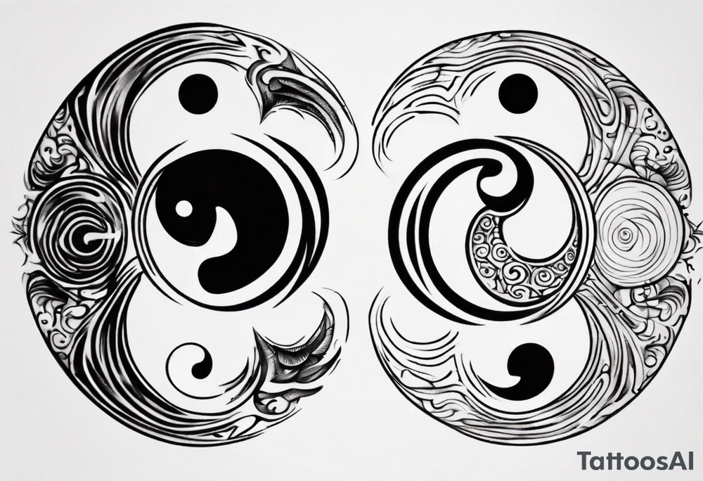 Abstract yin and Yang tattoo idea