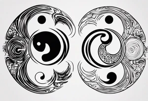 Abstract yin and Yang tattoo idea