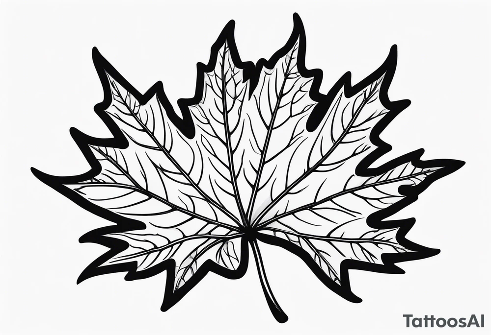 single maple leaf tattoo idea