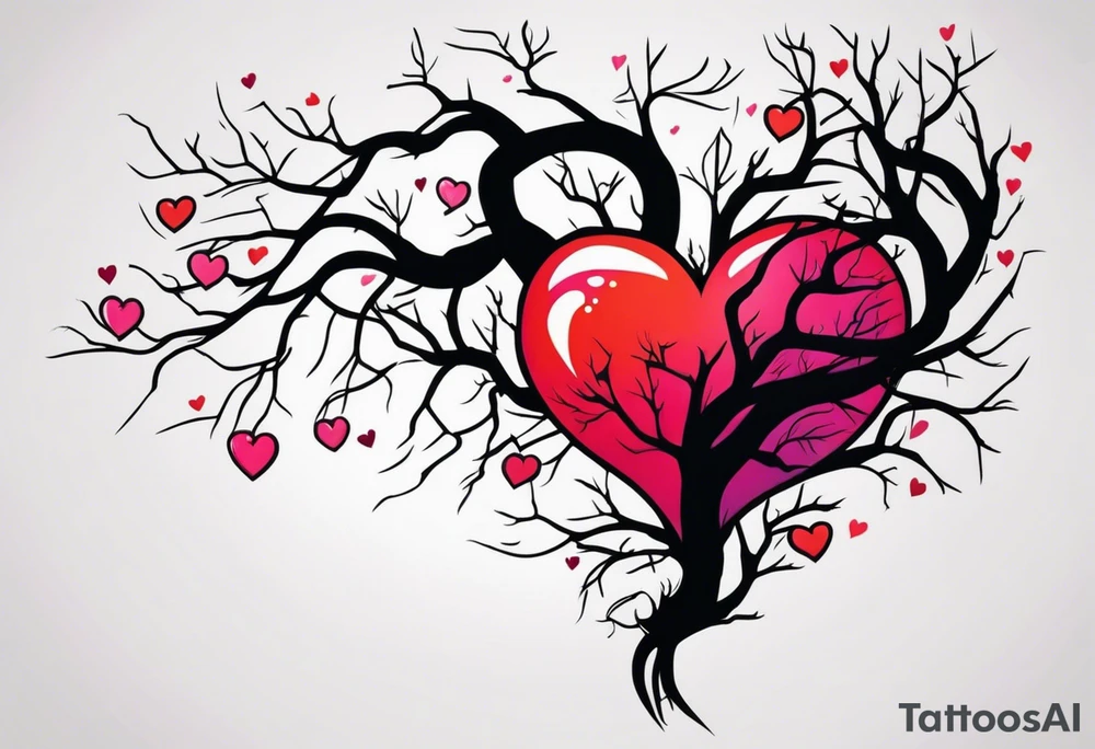 Heart with roots tattoo idea
