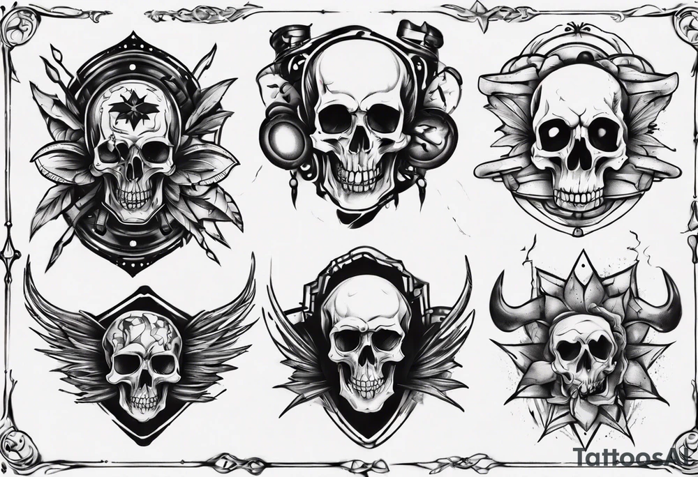 Sketches of black and black tattoo idea
