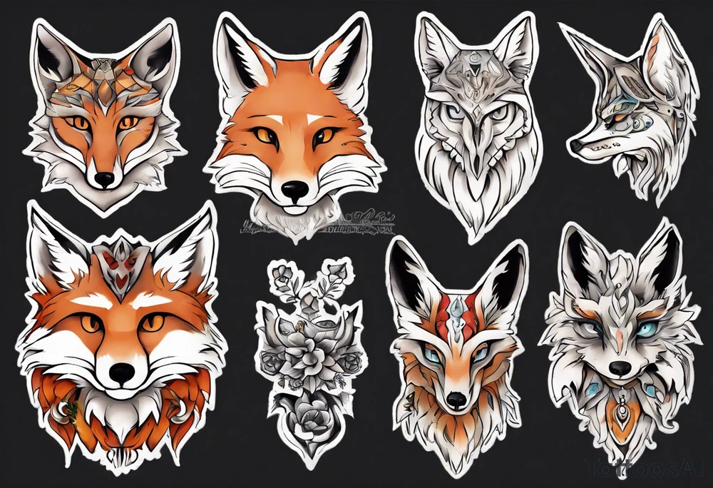 ein Tier aus Fuchs und Eule tattoo idea