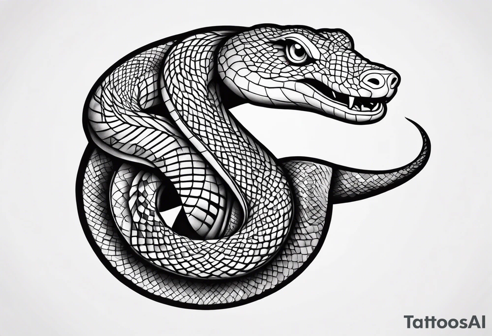 Serpiente tatuada en la parte de la muñeca tattoo idea