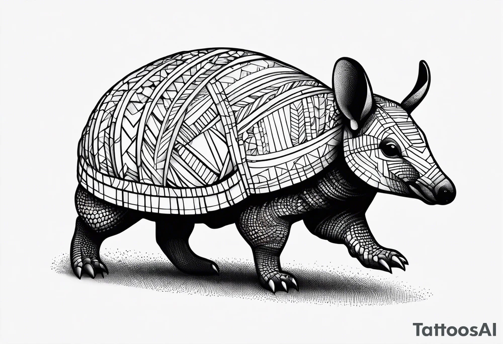 cute armadillo tattoo idea