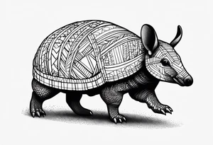 cute armadillo tattoo idea